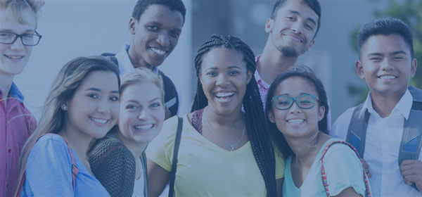 Diverse group of young adults